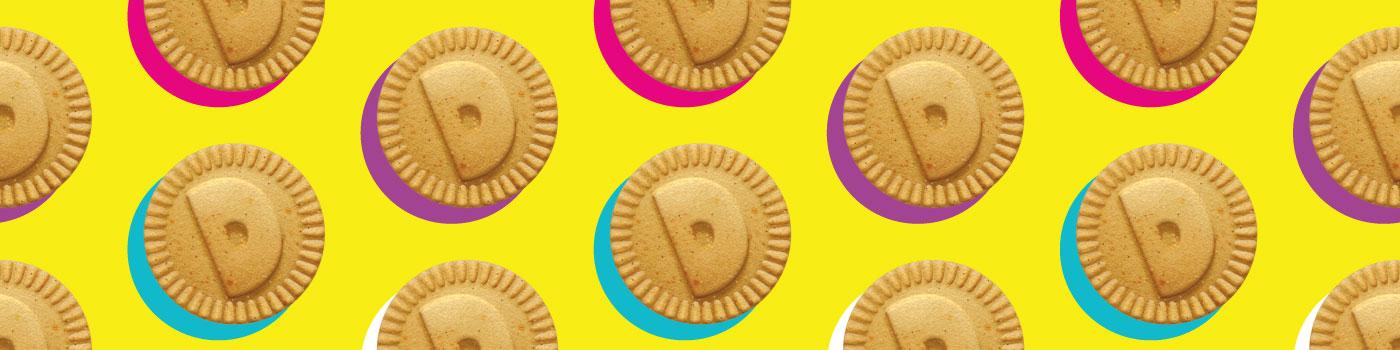 Dunkaroos pattern on a yellow background